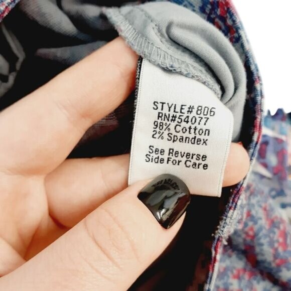 CAbi Multicolored Cropped Jeans Size 8 Blue & Pink‎ Floral Pattern Cotton Blend - Picture 5 of 6